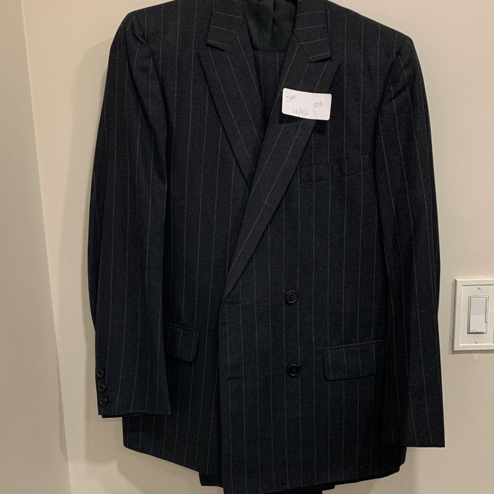 Saks Fifth Avenue Charcoal Pinstripe Suit